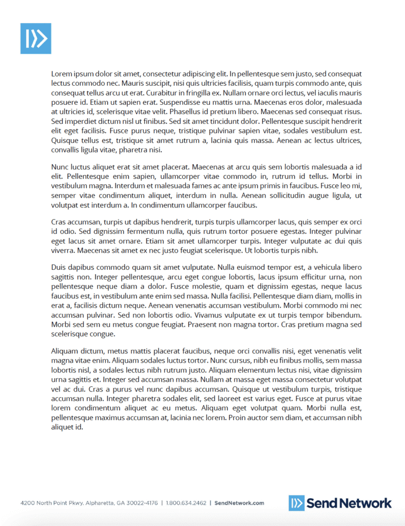 Send Network Word Doc Template